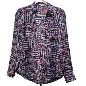 Express Portofino Shirt Women’s Small – Long Sleeve Button-Down Blouse